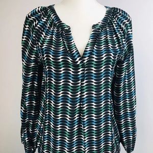 Boden Striped Popover V-neck